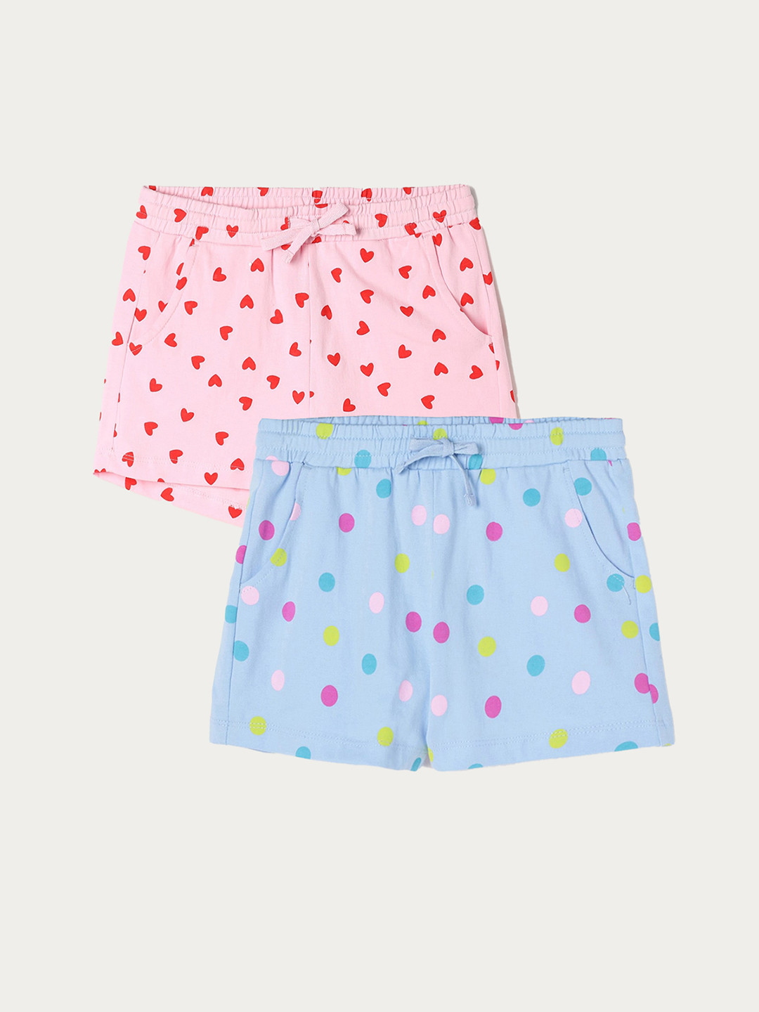 

Fame Forever by Lifestyle Girls Pack Of 2 Printed Mid-Rise Cotton Shorts, Blue