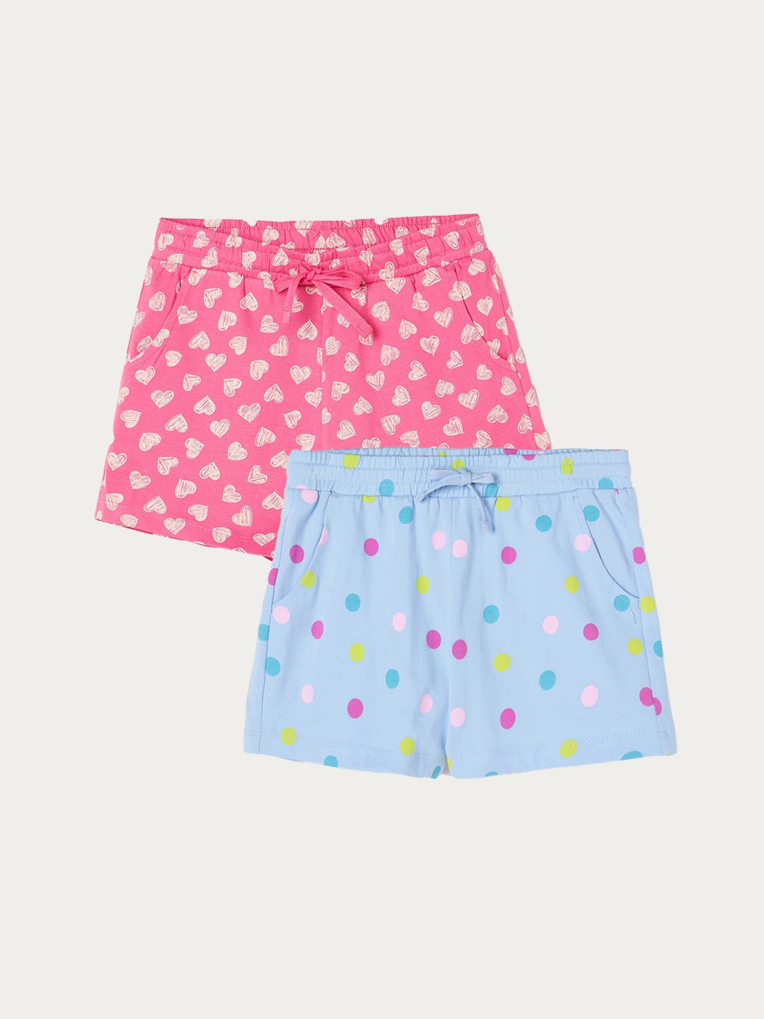 

Fame Forever by Lifestyle Girls Pack Of 2 Printed Mid-Rise Cotton Shorts, Blue