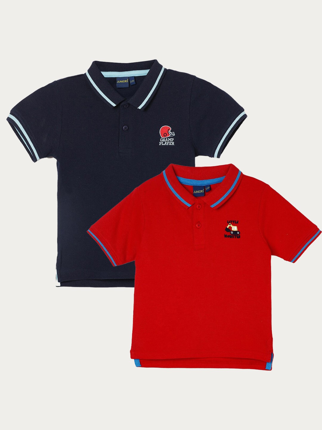 

Juniors by Lifestyle Boys Pack Of 2 Polo Collar Short Sleeves Cotton T-shirts, Red