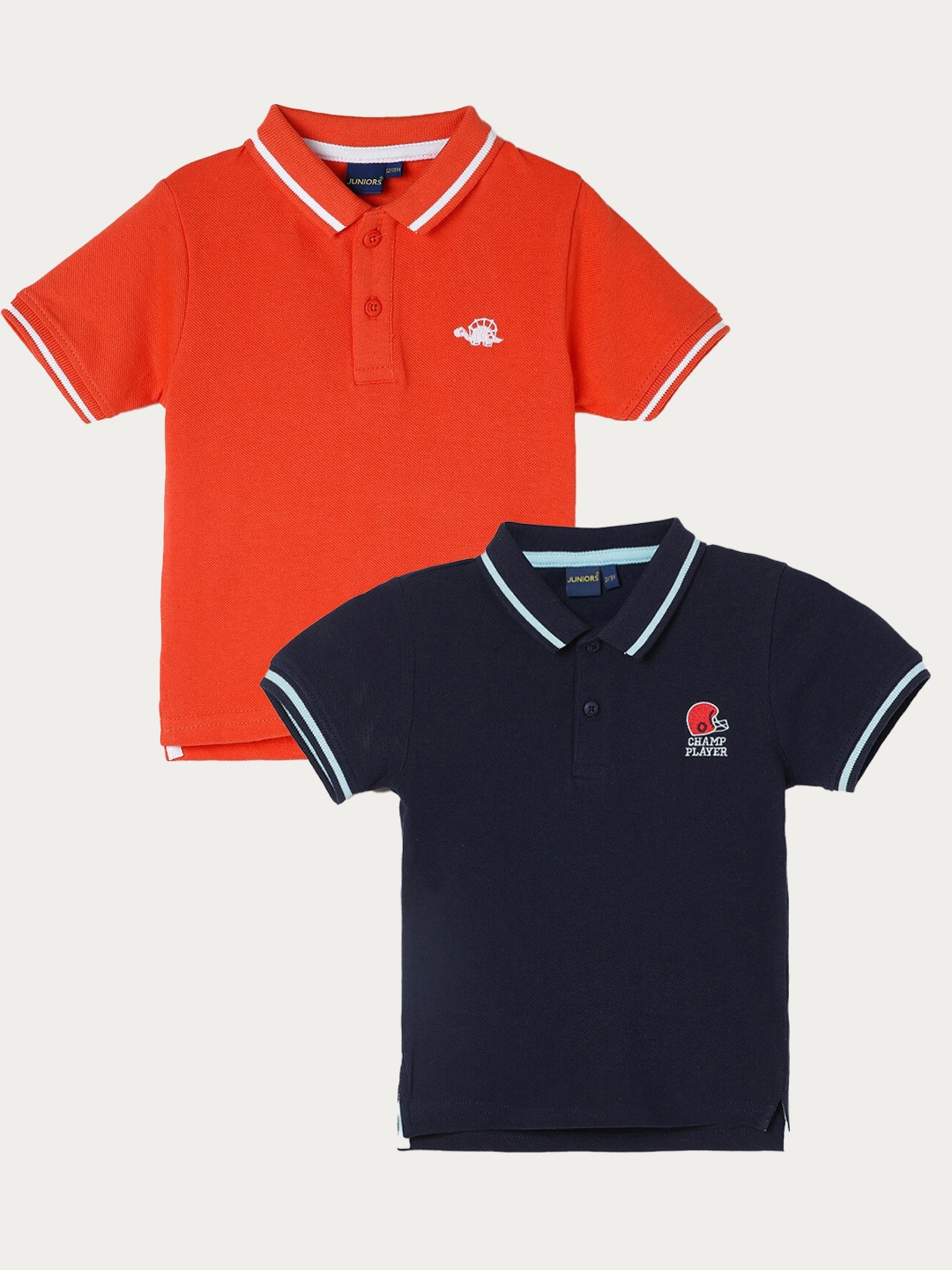 

Juniors by Lifestyle Boys Pack Of 2 Polo Collar Short Sleeves Cotton T-shirts, Blue