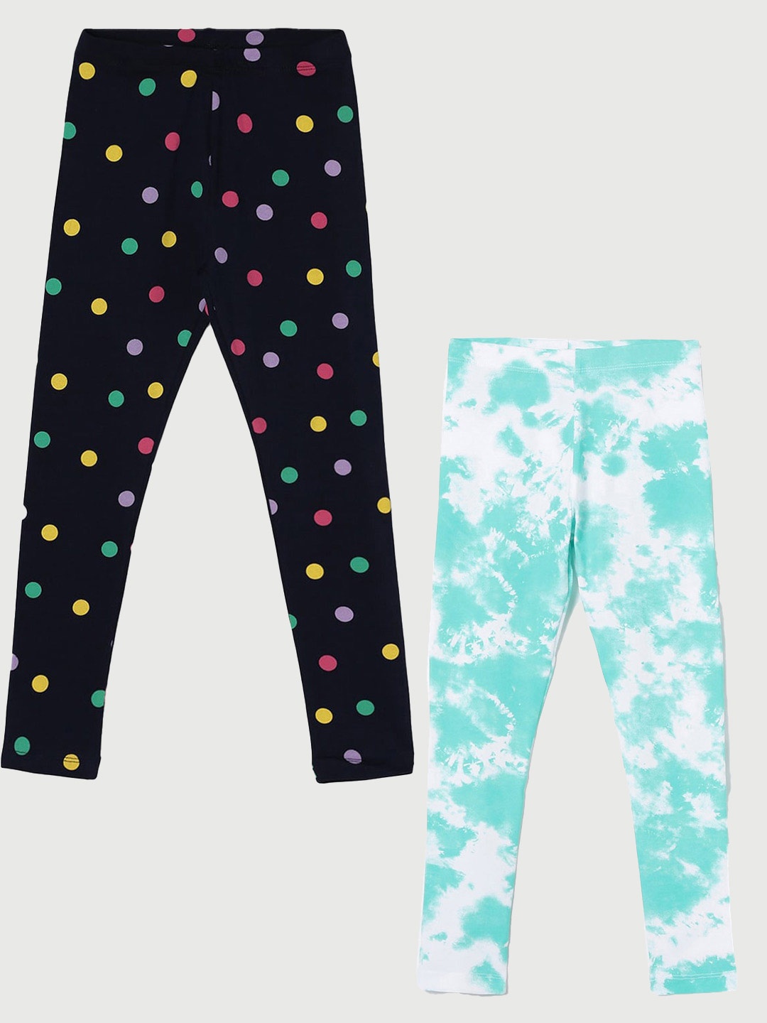 

Fame Forever by Lifestyle Girls Pack Of 2 Printed Leggings, Navy blue
