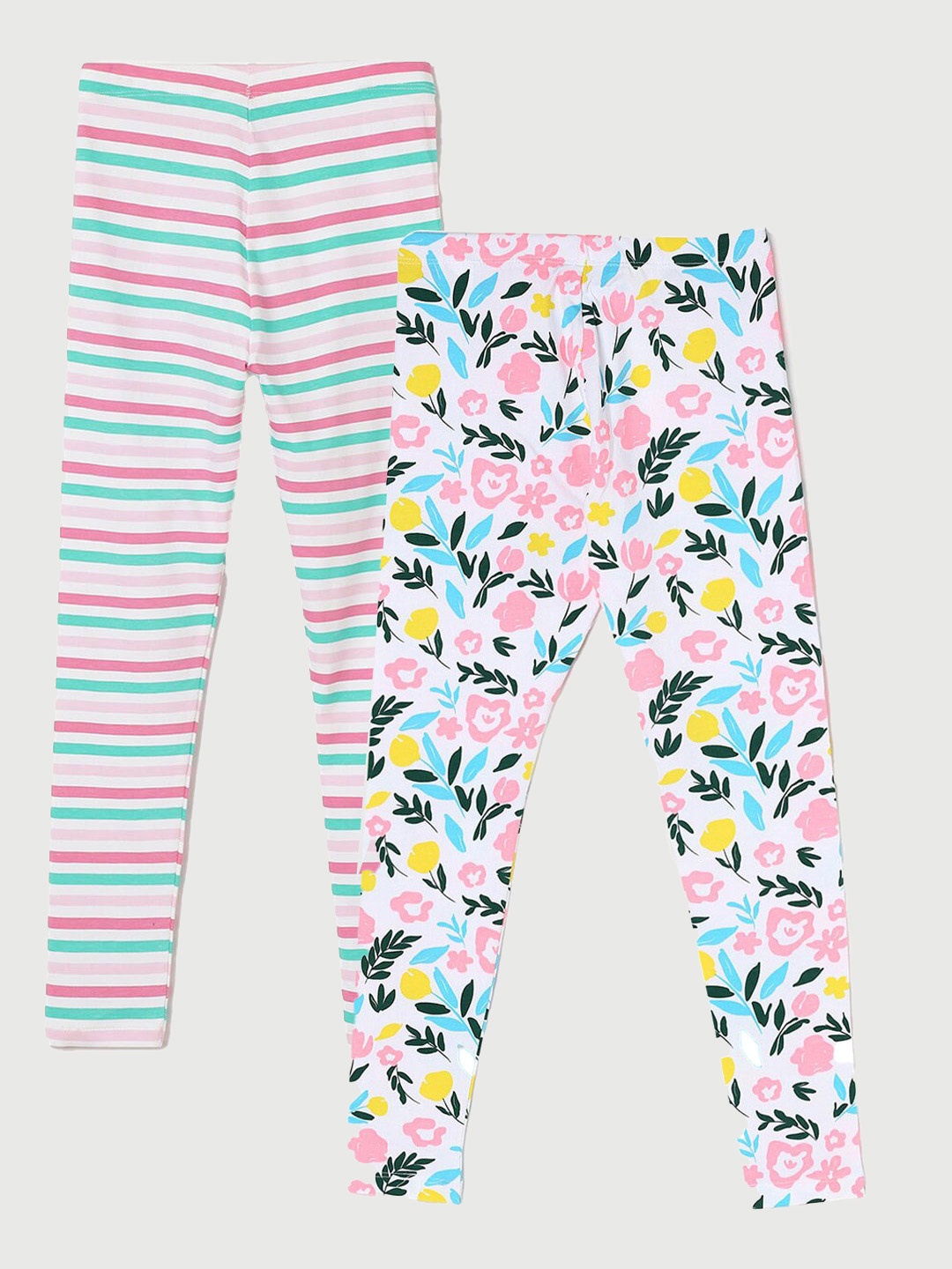 

Fame Forever by Lifestyle Girls Pack Of 2 Printed Leggings, White