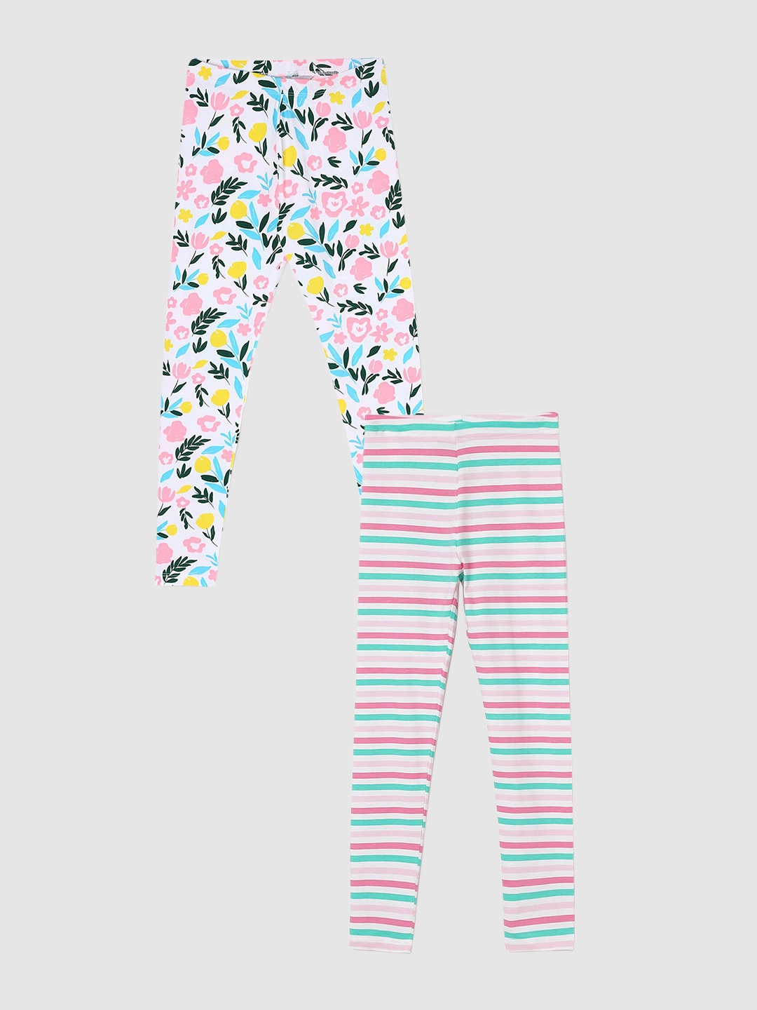 

Fame Forever by Lifestyle Girls Pack Of 2 Printed Leggings, White