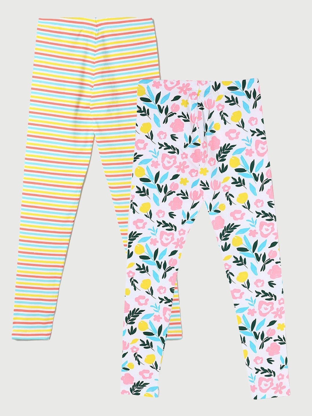 

Fame Forever by Lifestyle Girls Pack Of 2 Printed Leggings, White