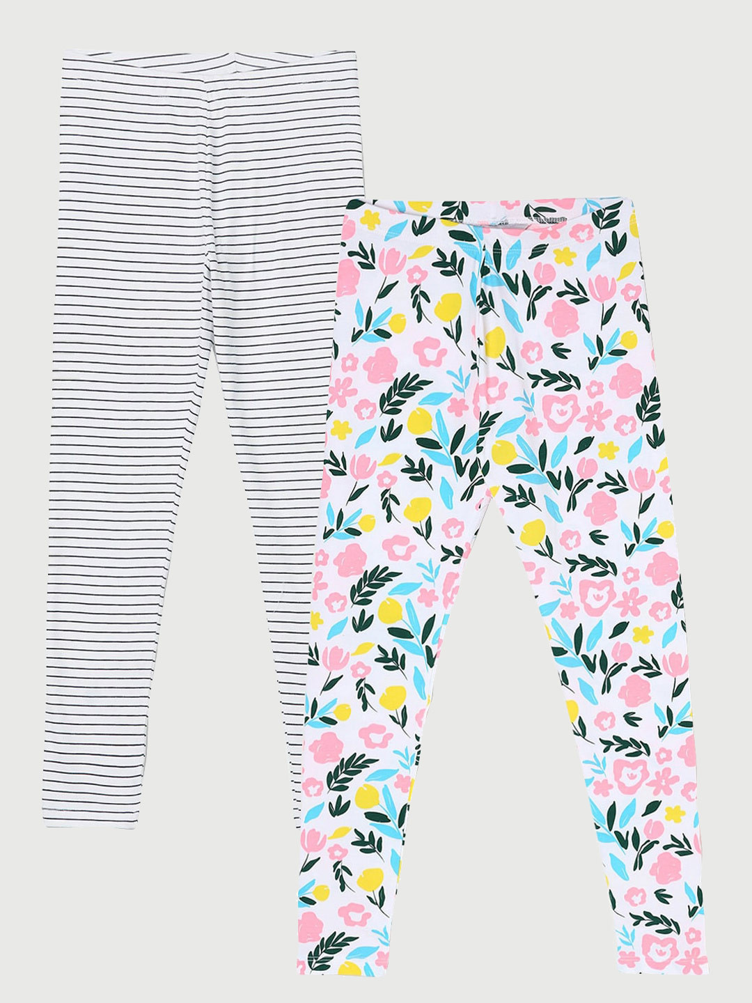 

Fame Forever by Lifestyle Girls Pack Of 2 Printed Leggings, White