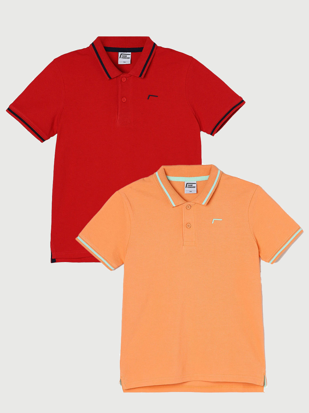 

Fame Forever by Lifestyle Boys Pack Of 2 Cotton T-Shirt, Coral