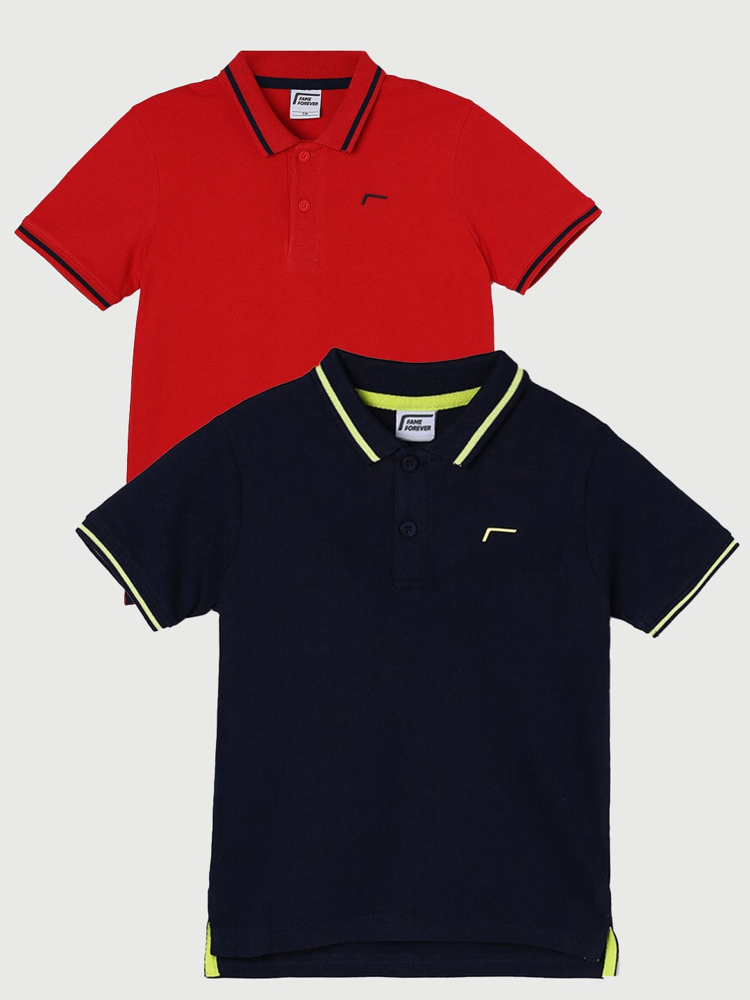 

Fame Forever by Lifestyle Boys Pack Of 2 Cotton T-Shirt, Navy blue