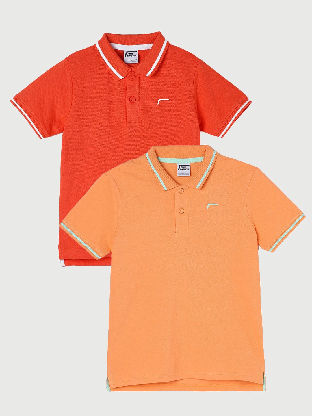 

Fame Forever by Lifestyle Boys Pack Of 2 Cotton T-Shirt, Orange