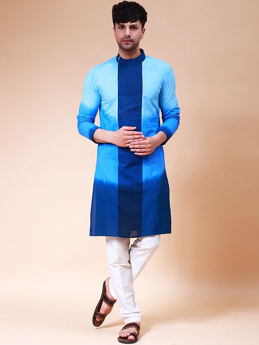 

See Designs Ombre Dyed Regular Pure Cotton Kurta with Pyjamas, White