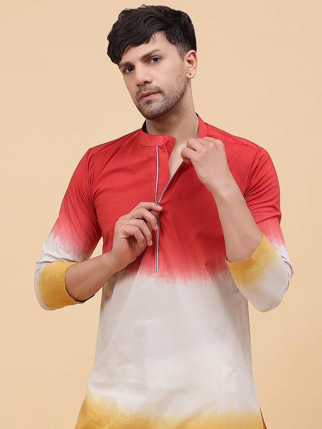 

See Designs Ombre Dyed Regular Pure Cotton Kurta With Pyjamas, Orange