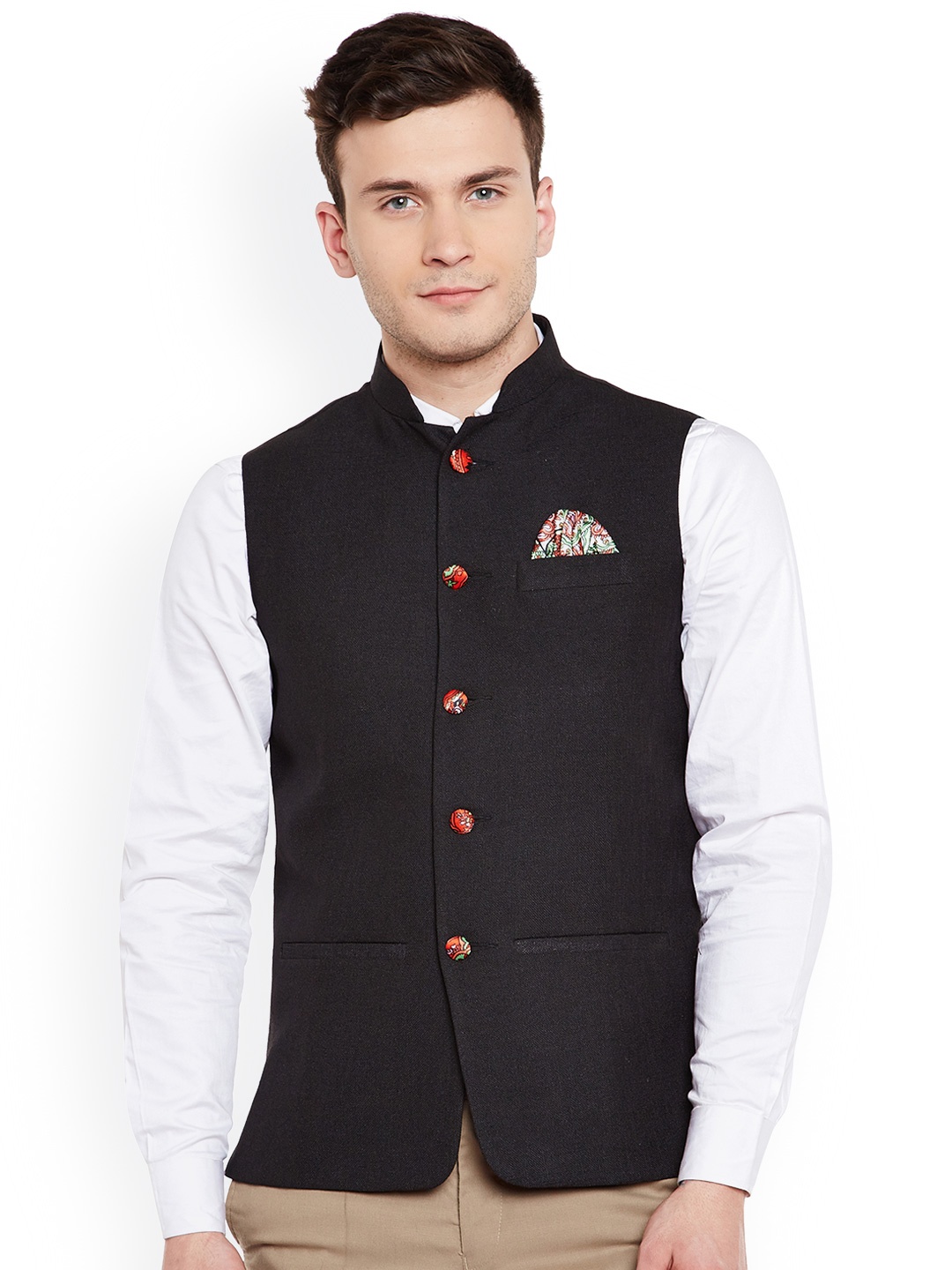 

Wintage Men Black Nehru Jacket