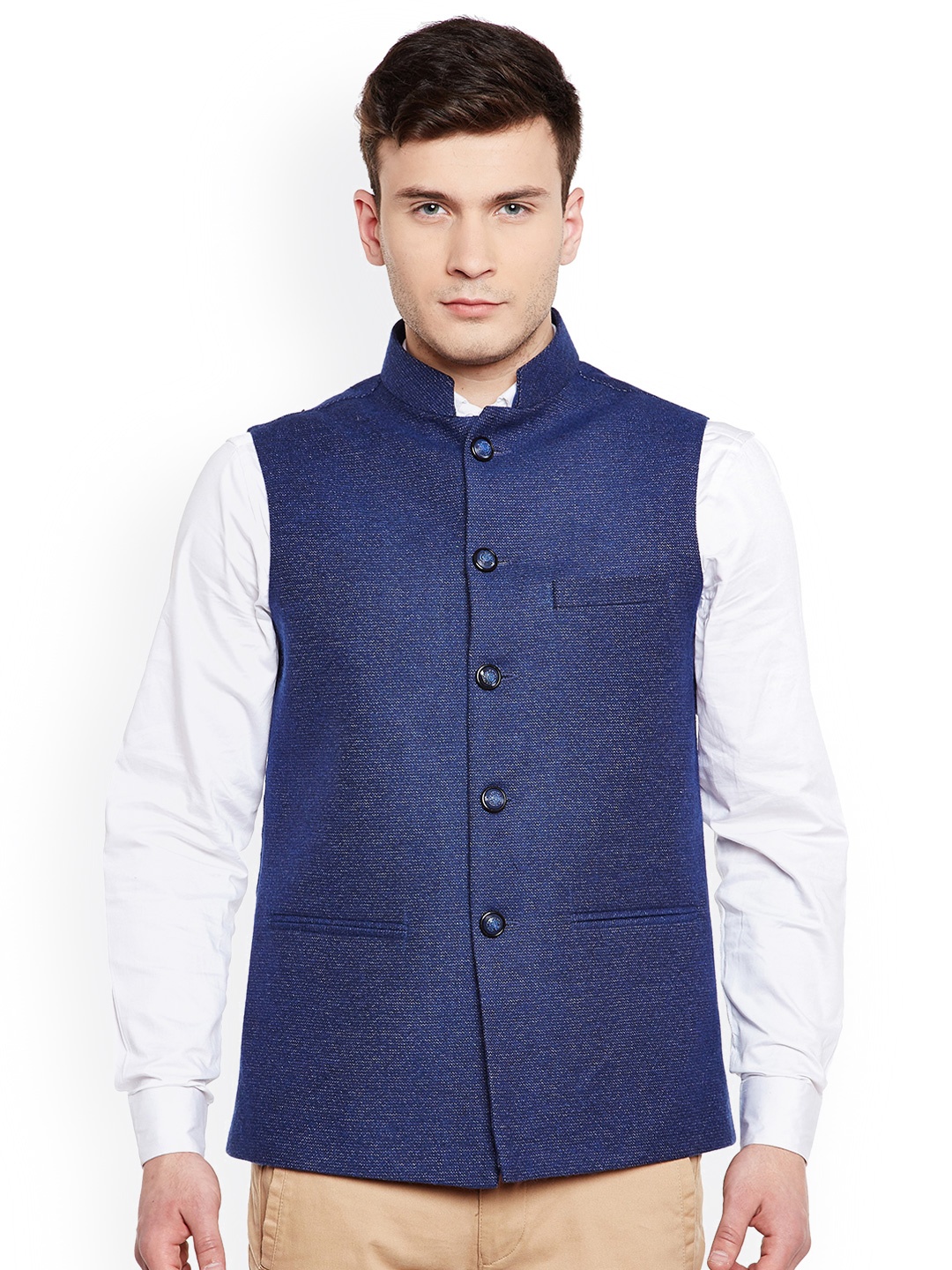 

Wintage Men Blue Nehru Jacket