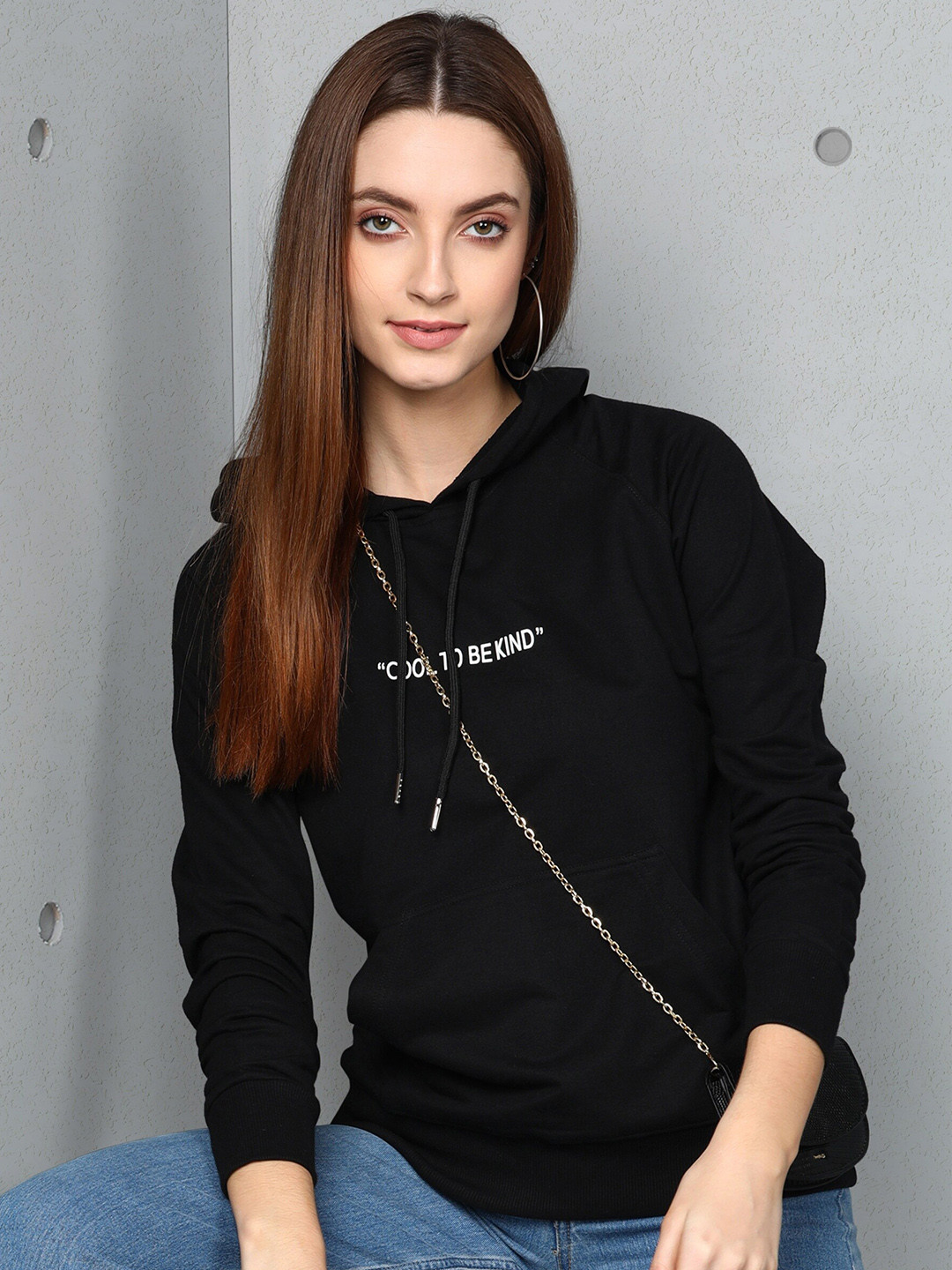 

Metronaut Printed Full Sleeve Hooded Sweatshirt, Black