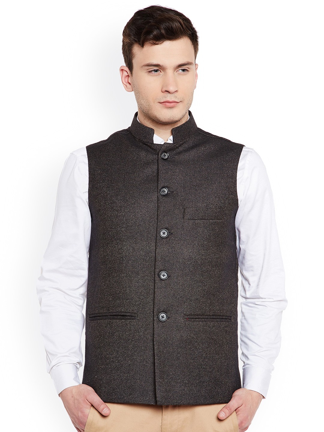 

Wintage Men Black Nehru Jacket