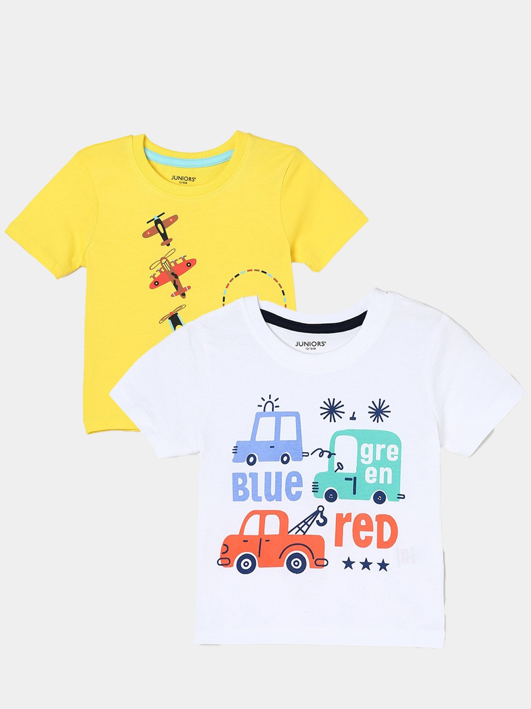

Juniors by Lifestyle Pack Of 2 Printed Cotton T-Shirts, White