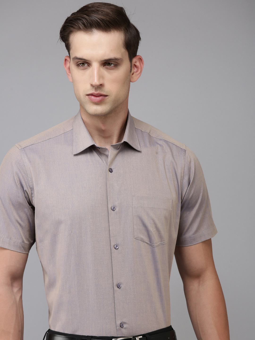 

Van Heusen Men Pure Cotton Formal Shirt, Taupe