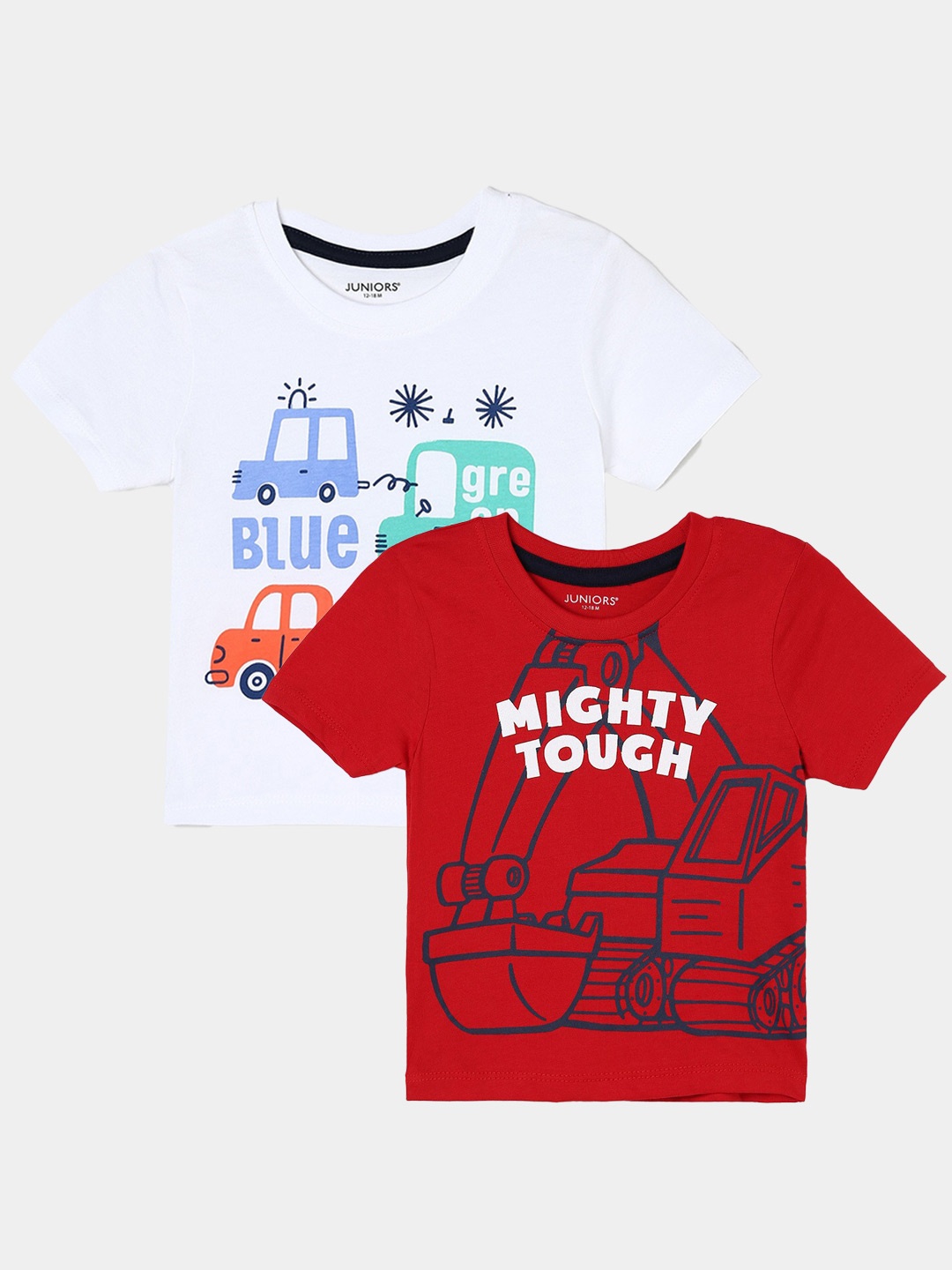Juniors by Lifestyle Pack Of 2 Printed Cotton T-Shirts, Red
