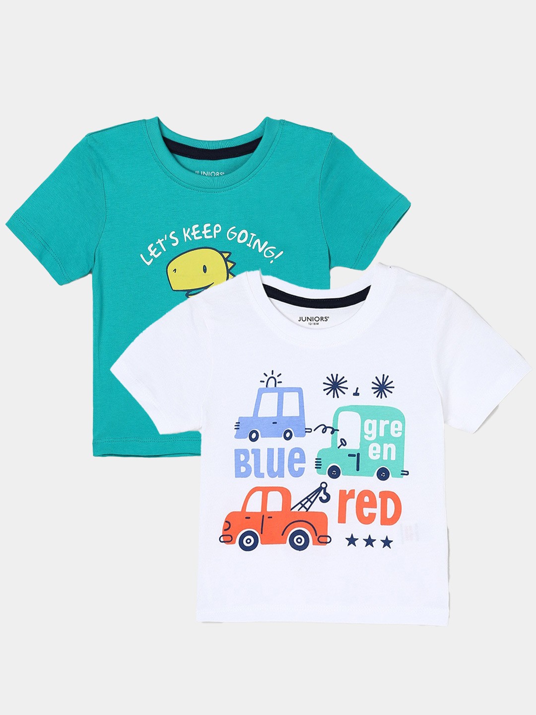 

Juniors by Lifestyle Pack Of 2 Printed Cotton T-Shirts, White