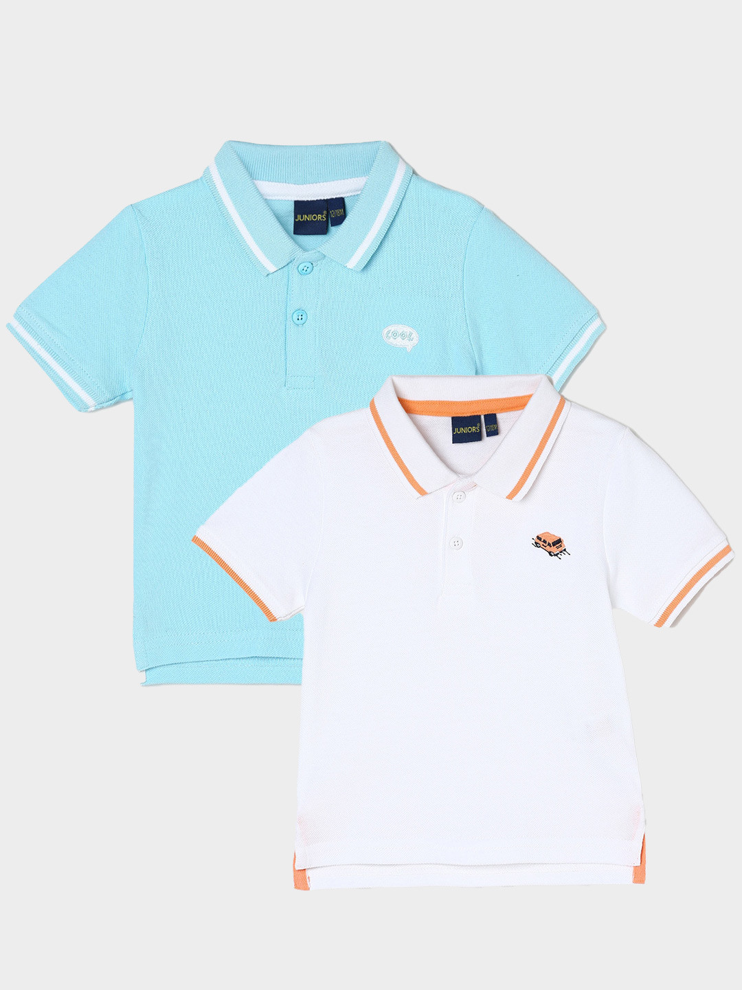 

Juniors by Lifestyle Pack Of 2 Polo Collar Pure Cotton T-Shirts, White