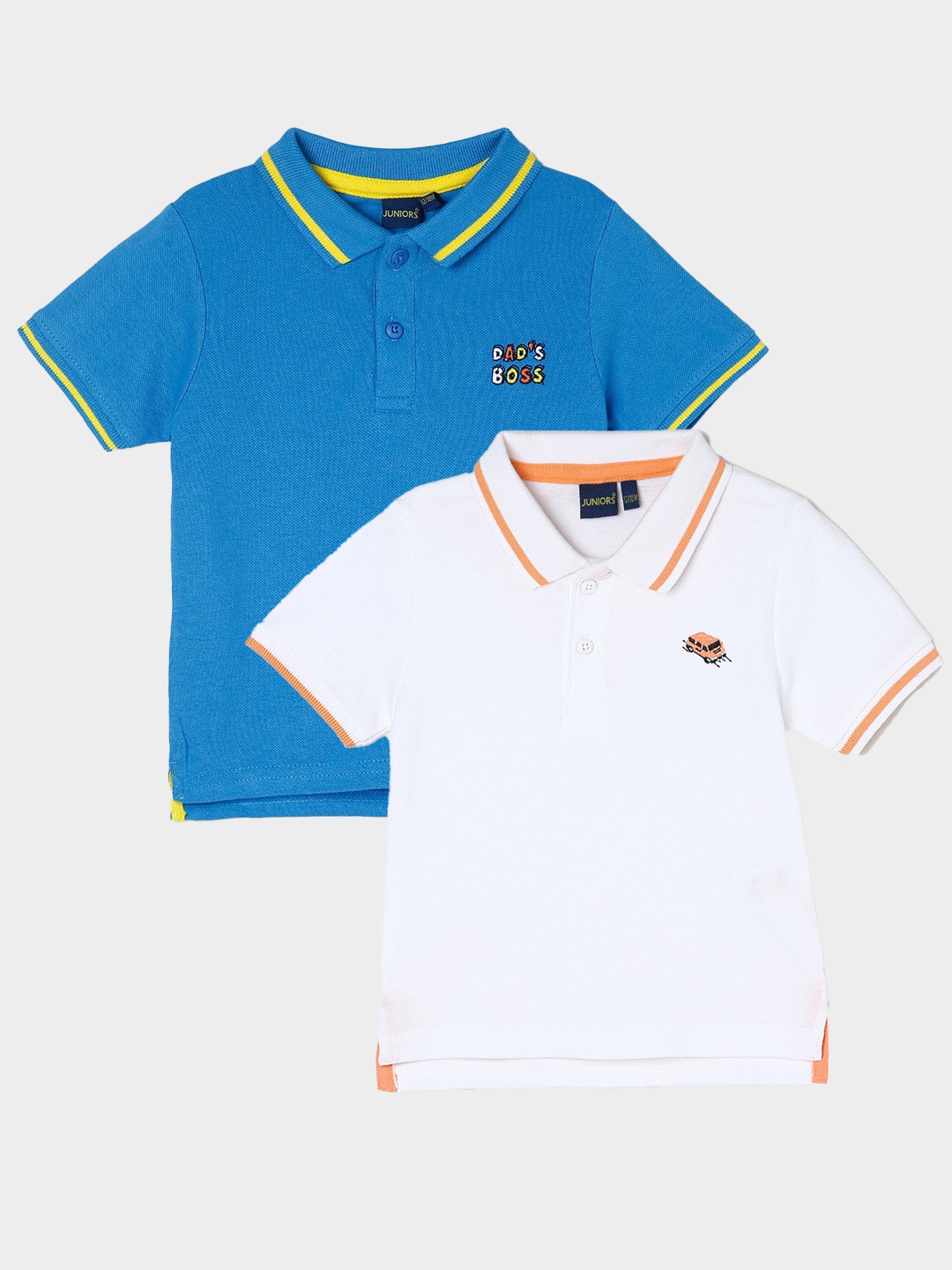 

Juniors by Lifestyle Pack Of 2 Polo Collar Cotton T-Shirts, White