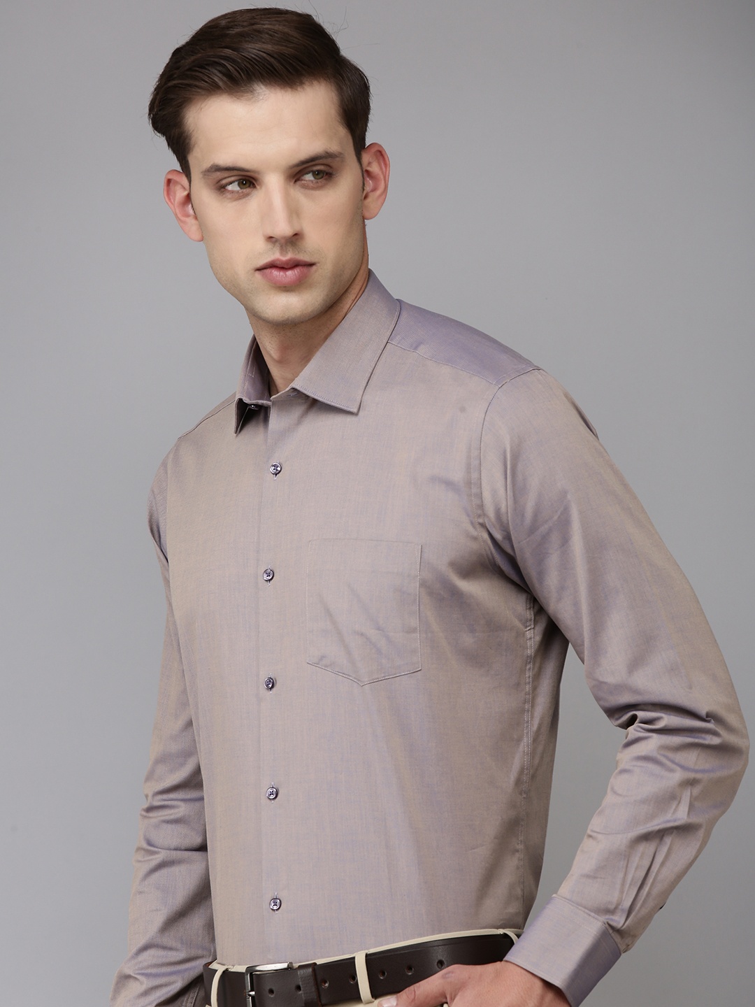 

Van Heusen Men Pure Cotton Formal Shirt, Taupe