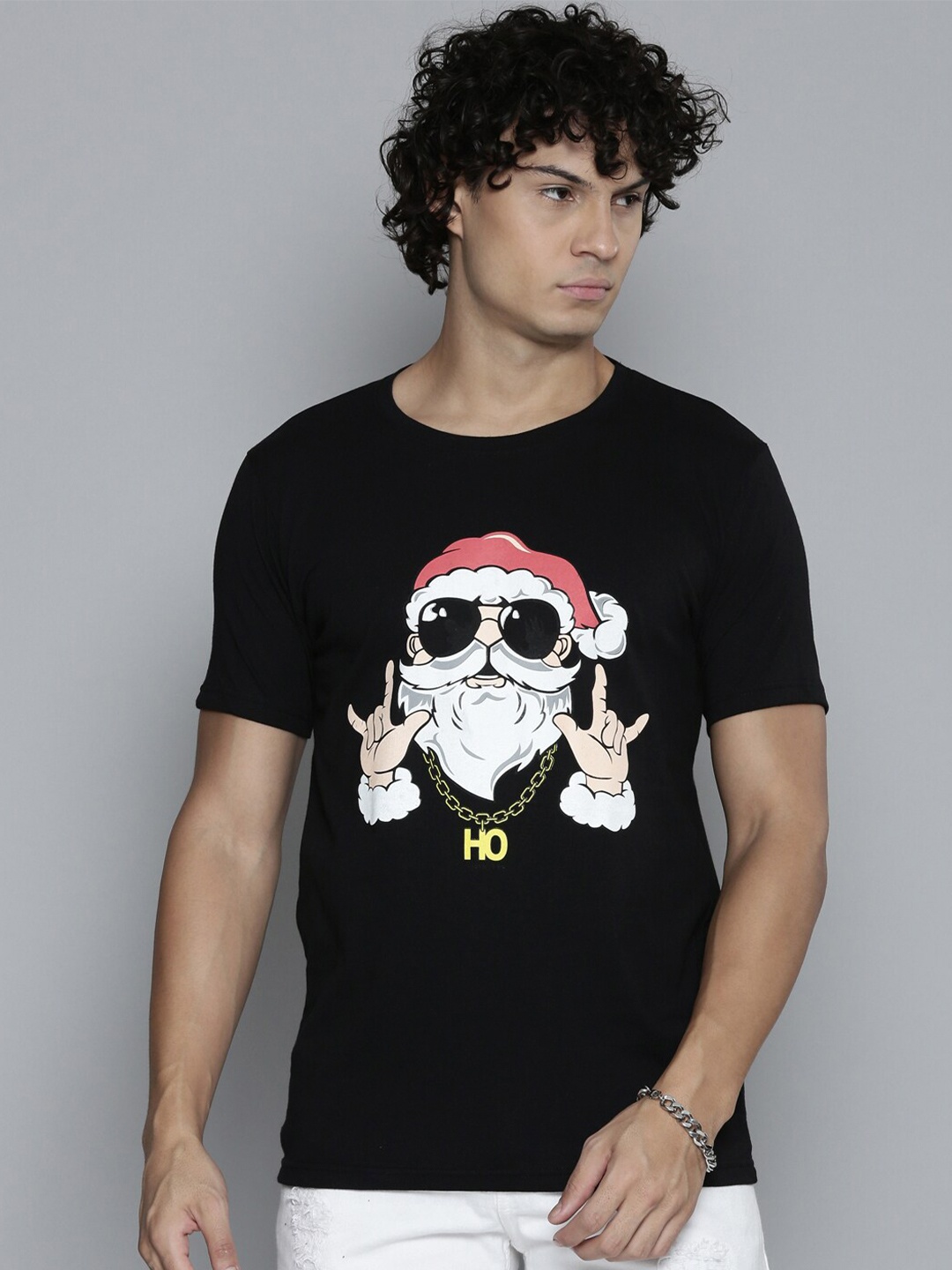 

SMARTEES Graphic Printed Cotton T-shirt, Black