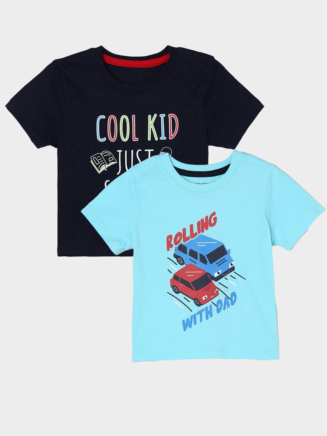 

Juniors by Lifestyle Pack Of 2 Printed Pure Cotton T-Shirts, Blue