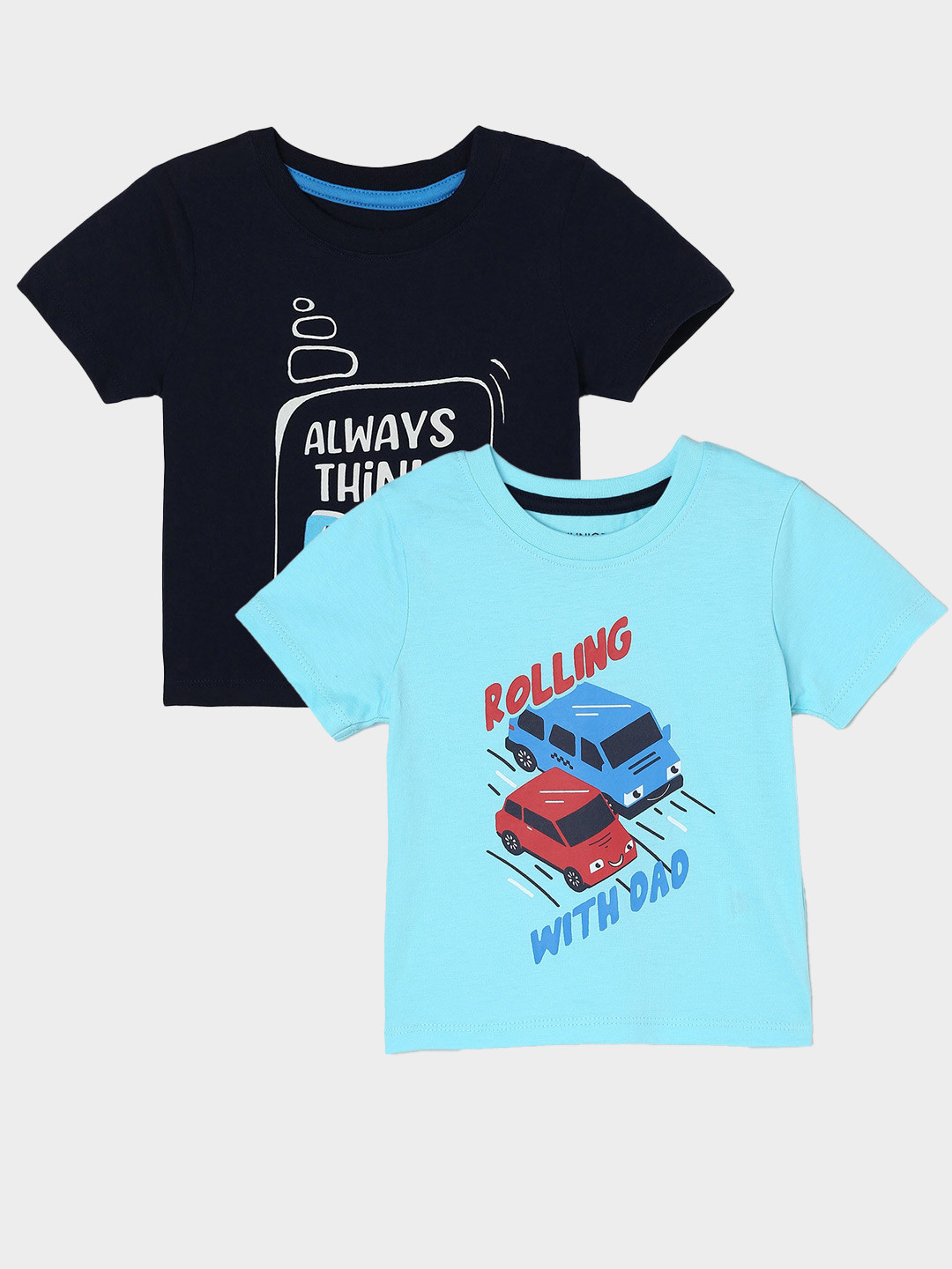 

Juniors by Lifestyle Pack Of 2 Printed Cotton T-Shirts, Blue