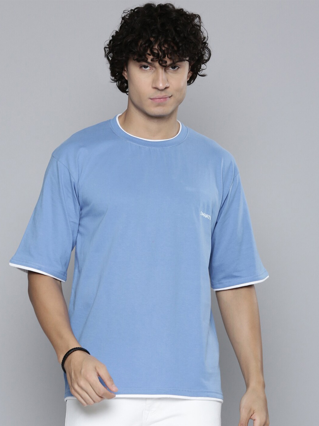 

SMARTEES Round Neck Cotton T-shirt, Blue