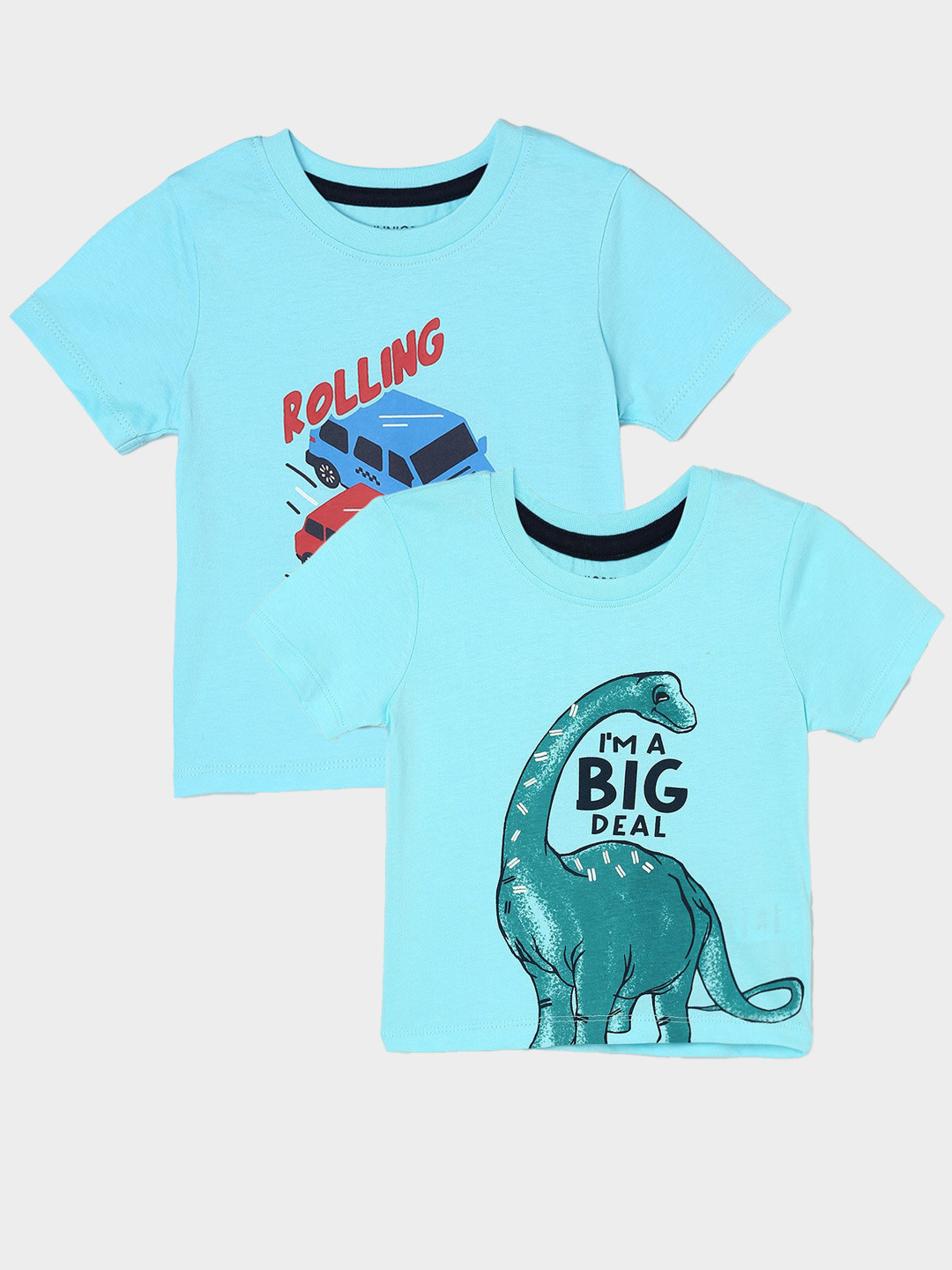 

Juniors by Lifestyle Pack Of 2 Printed Cotton T-Shirts, Blue