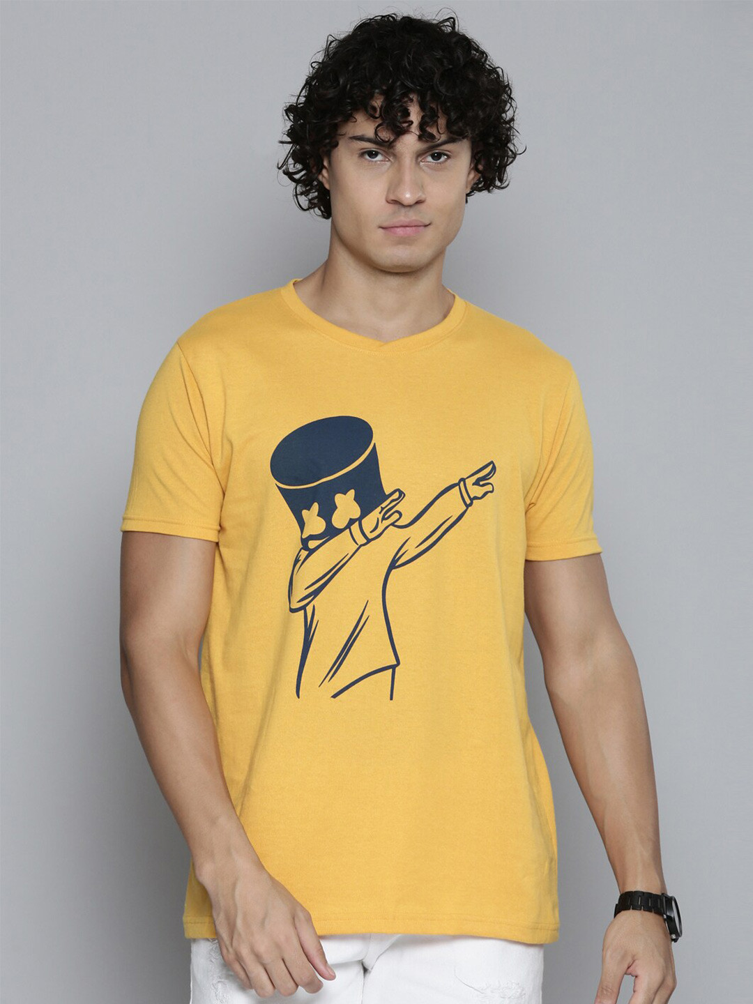 

SMARTEES Marshmello Printed Round Neck Cotton T-shirt, Yellow