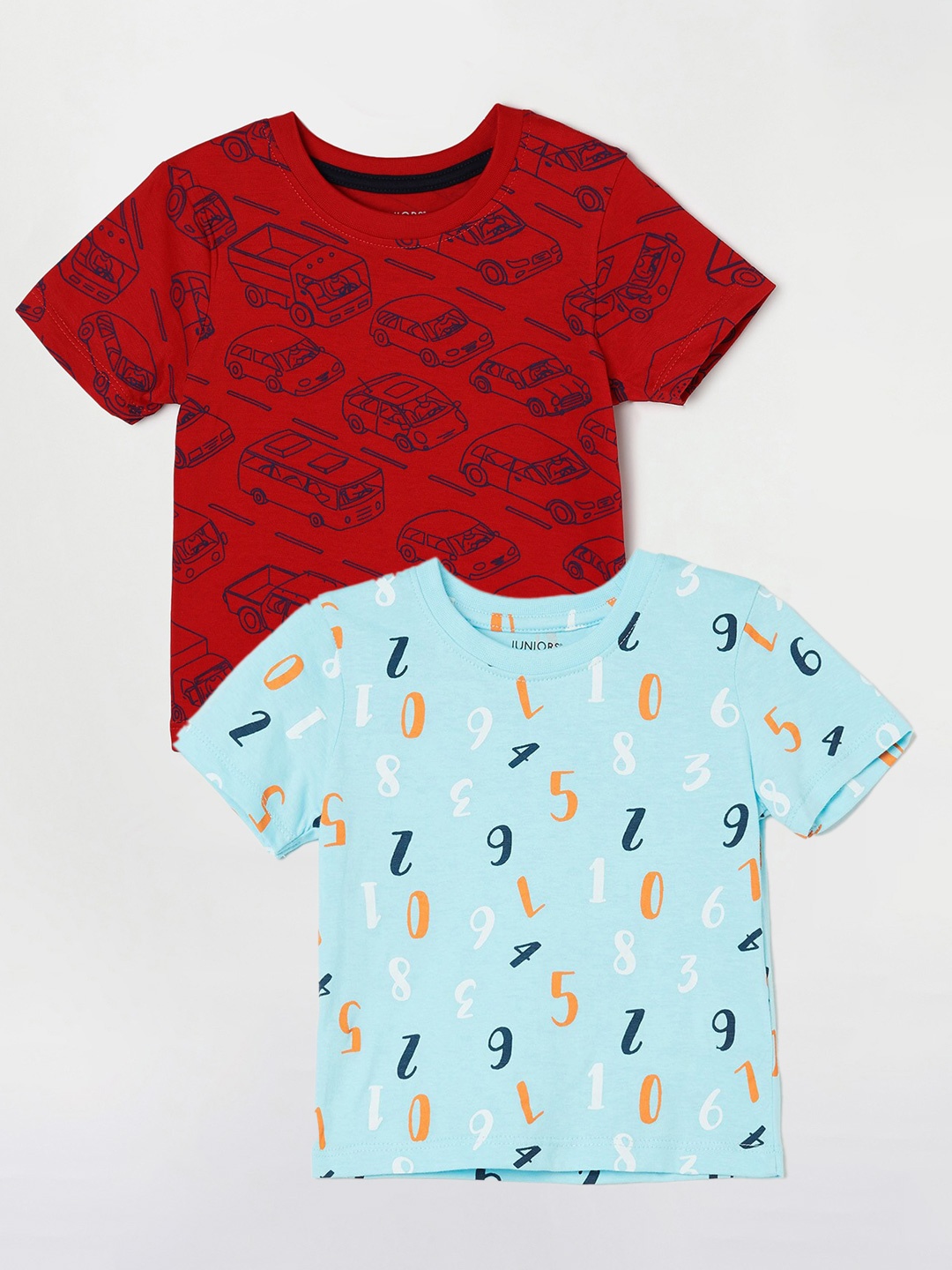 

Juniors by Lifestyle Pack Of 2 Printed Cotton T-Shirts, Blue