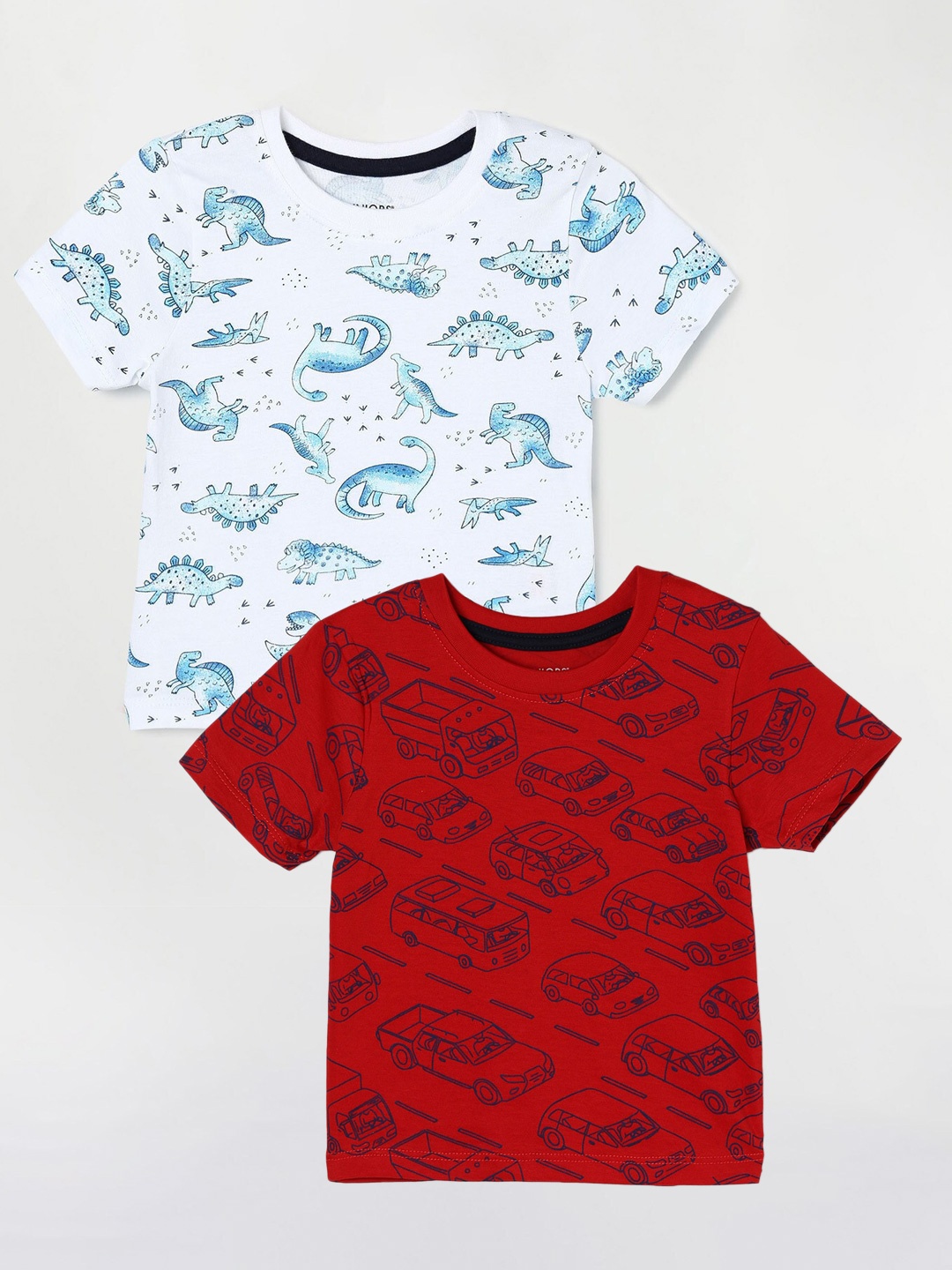 

Juniors by Lifestyle Pack Of 2 Printed Cotton T-Shirts, Red