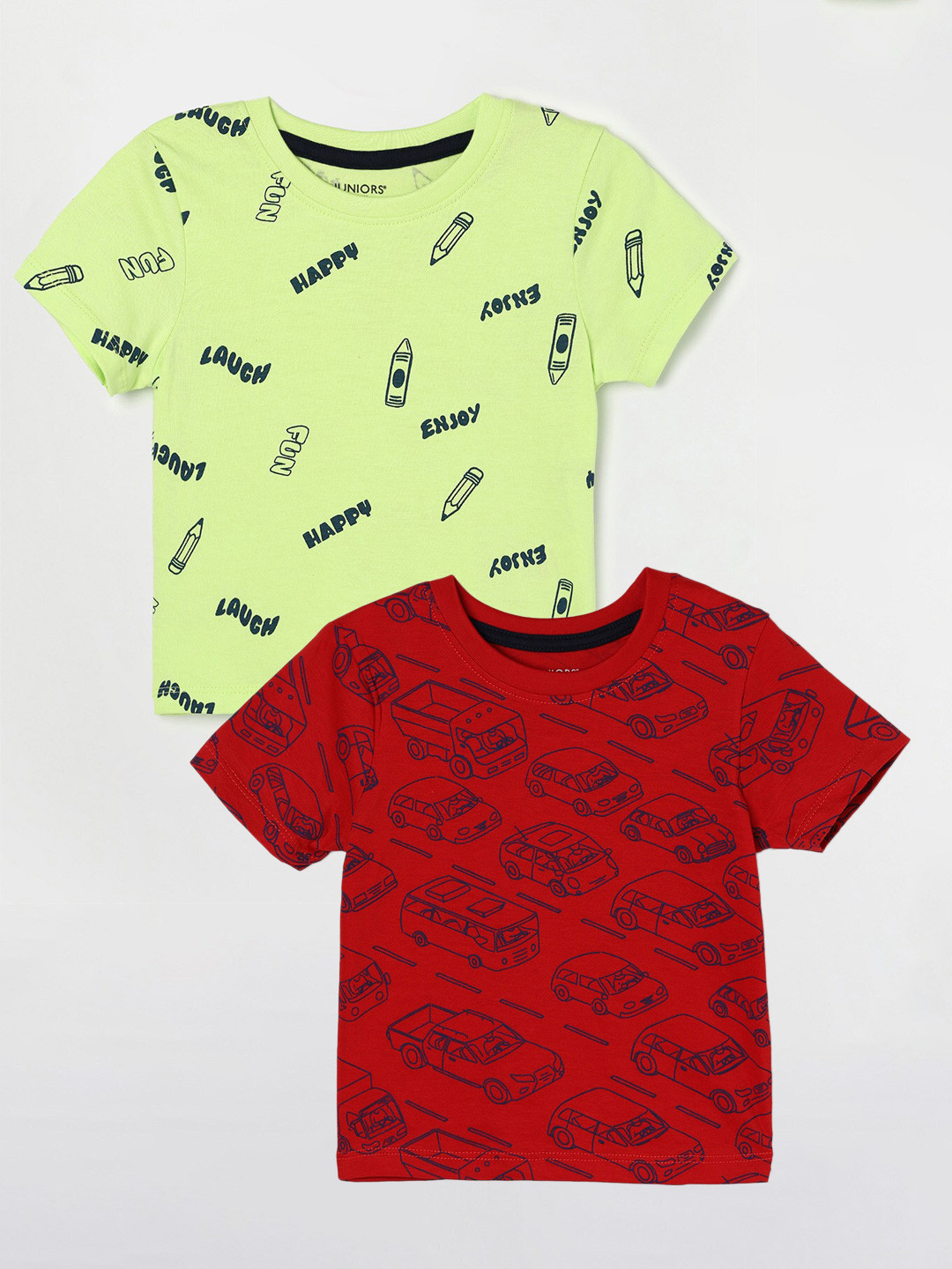 

Juniors by Lifestyle Pack Of 2 Printed Cotton T-Shirts, Red
