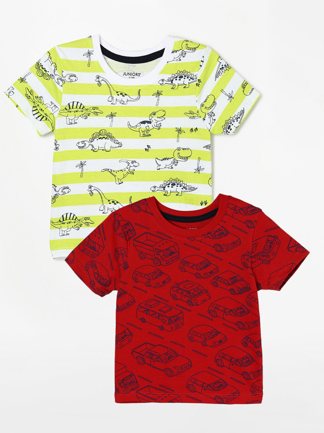 

Juniors by Lifestyle Pack Of 2 Printed Cotton T-Shirts, Red