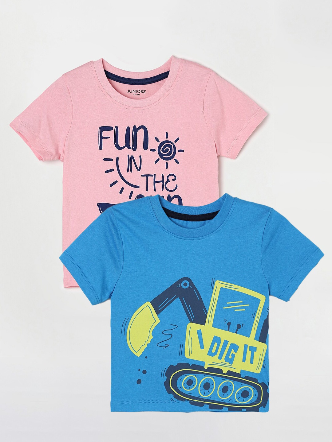 

Juniors by Lifestyle Pack Of 2 Printed Cotton T-Shirts, Blue