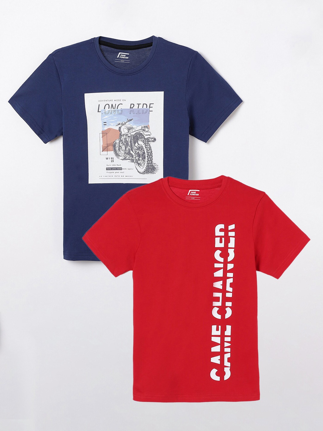 

Juniors by Lifestyle Pack Of 2 Printed Pure Cotton T-Shirts, Red
