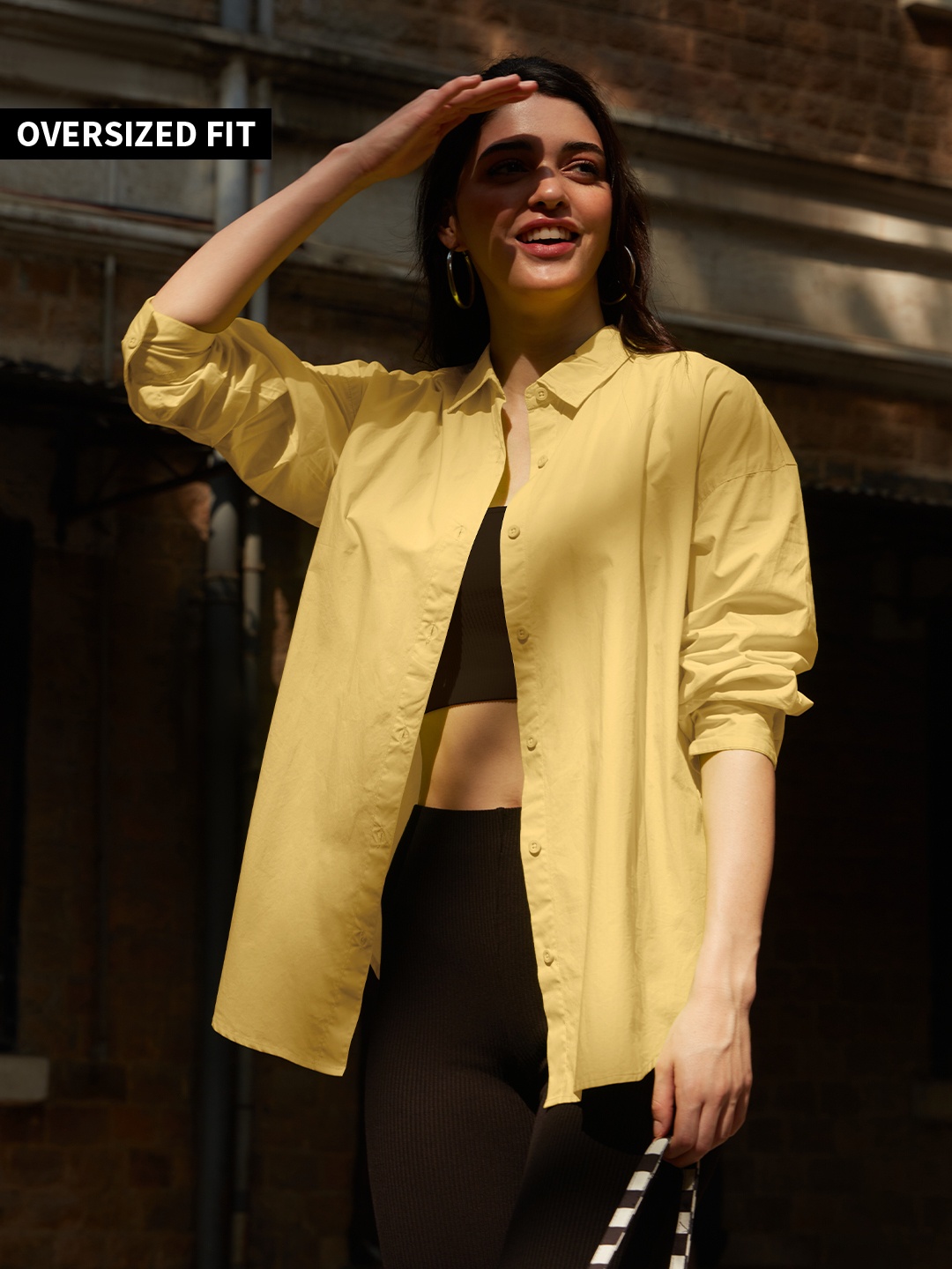 

The Souled Store Relaxed Boxy Cotton Casual Shirt, Mustard