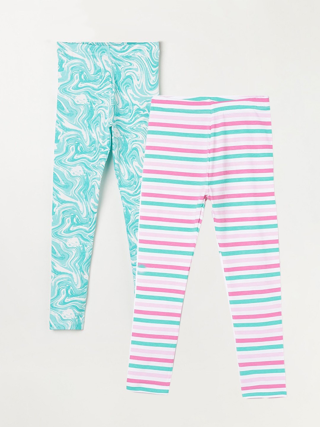 

Fame Forever by Lifestyle Girls Pack Of 2 Ankle-Length Cotton Leggings, White