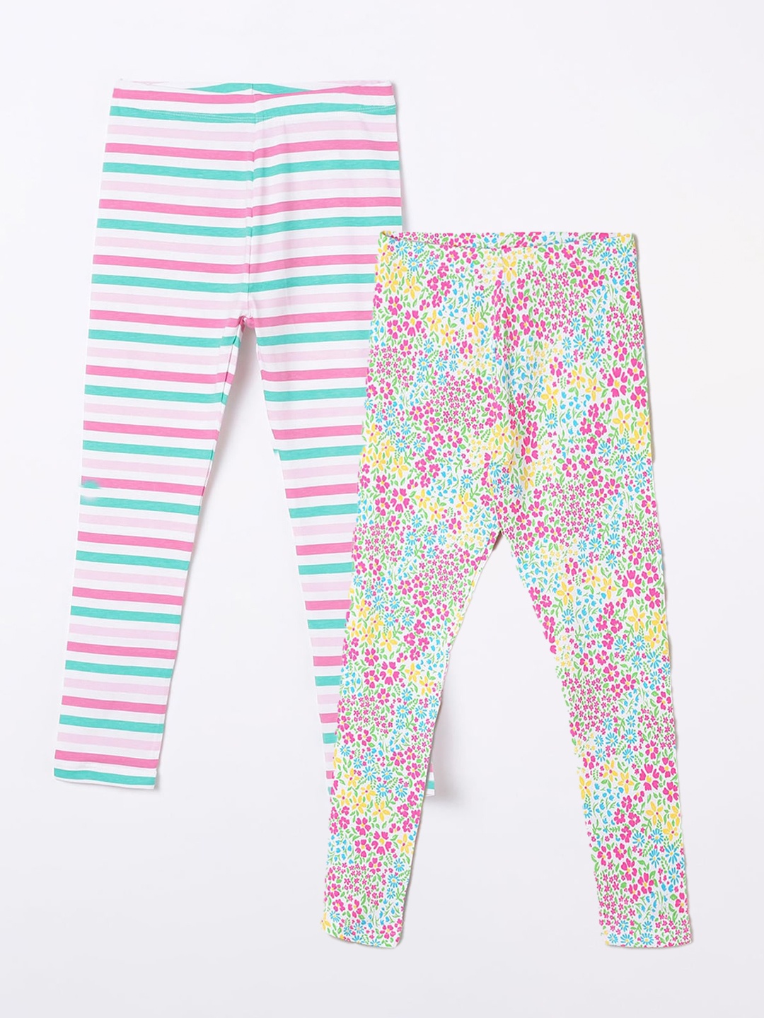 

Fame Forever by Lifestyle Girls Pack Of 2 Ankle-Length Cotton Leggings, White