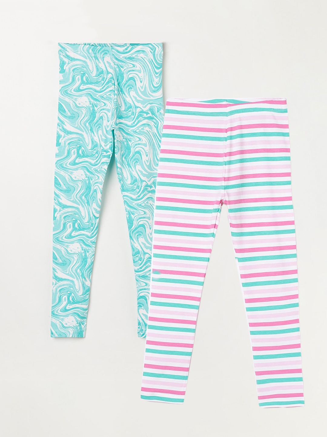 

Fame Forever by Lifestyle Girls Pack Of 2 Ankle-Length Cotton Leggings, White