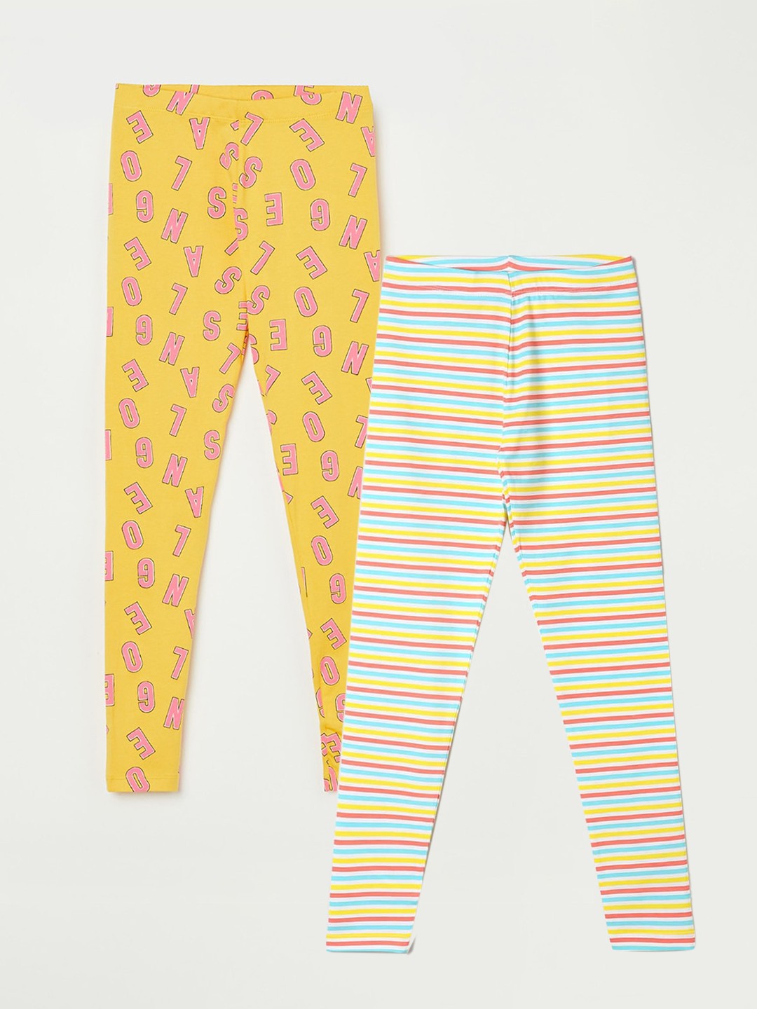 

Fame Forever by Lifestyle Girls Pack Of 2 Ankle-Length Cotton Leggings, White