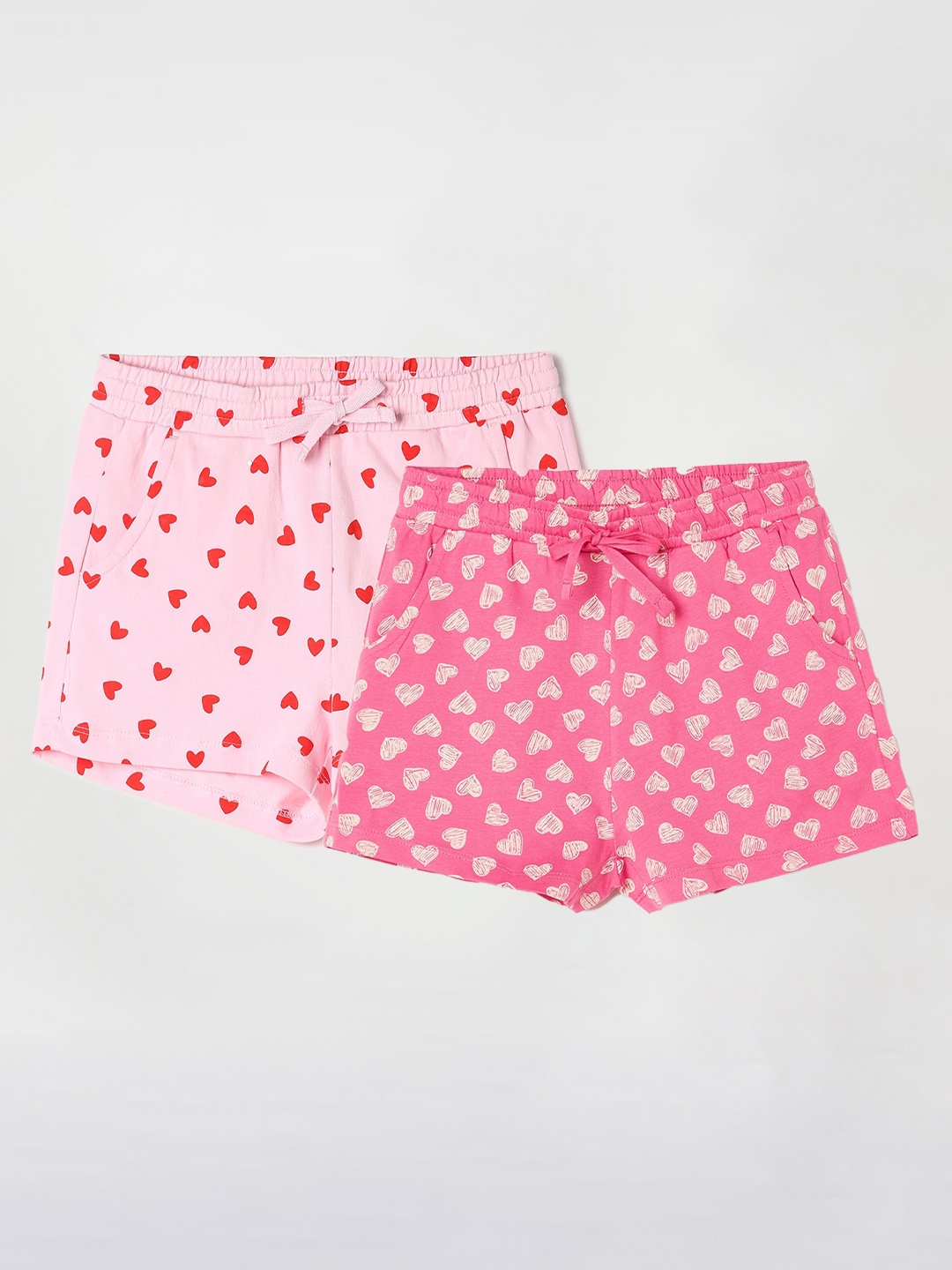 

Fame Forever by Lifestyle Girls Pack Of 2 Printed Cotton Shorts, Pink