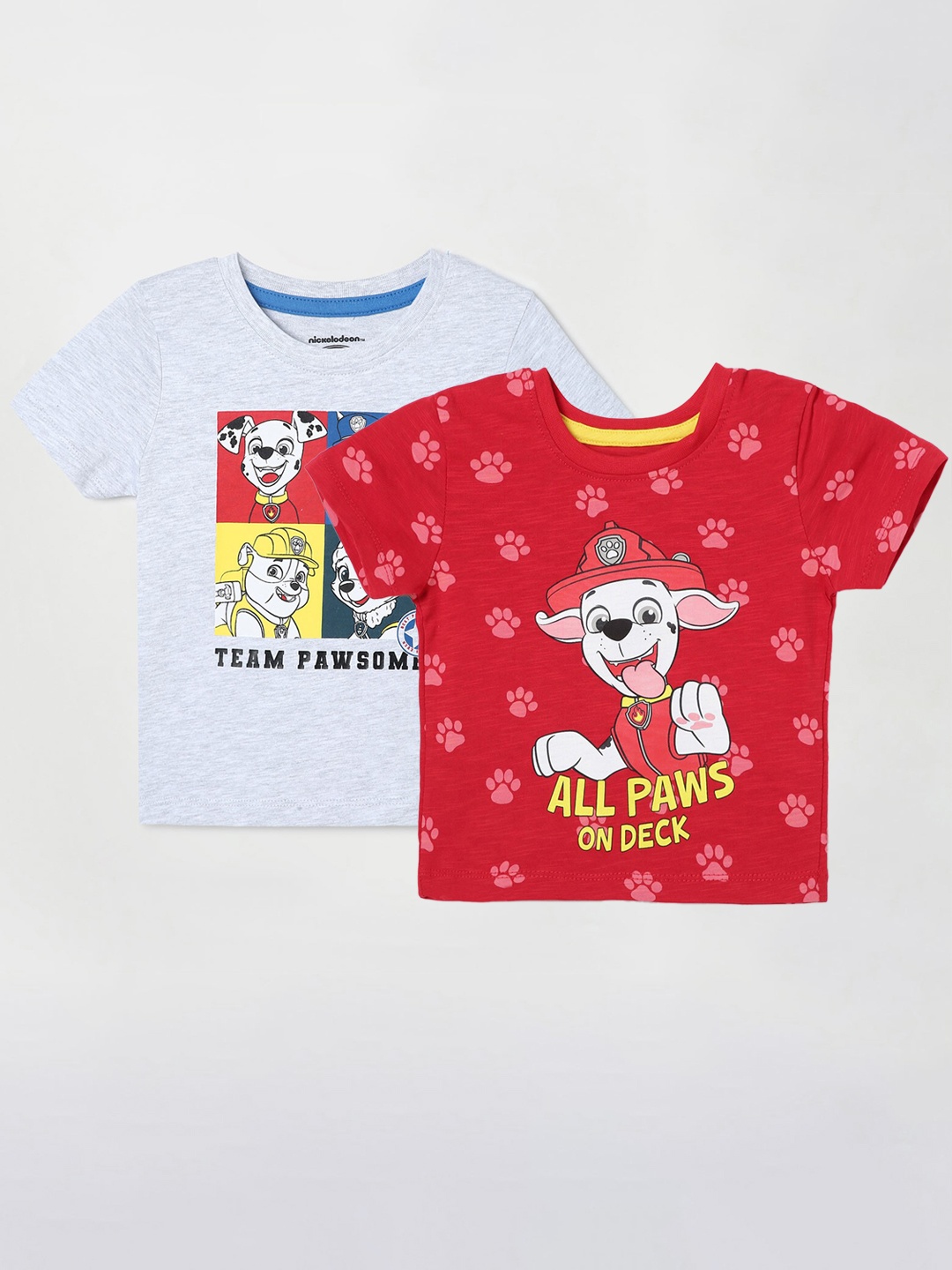 

Juniors by Lifestyle Boys Pack Of 2 Paw Petrol Printed Cotton T-Shirts, Red