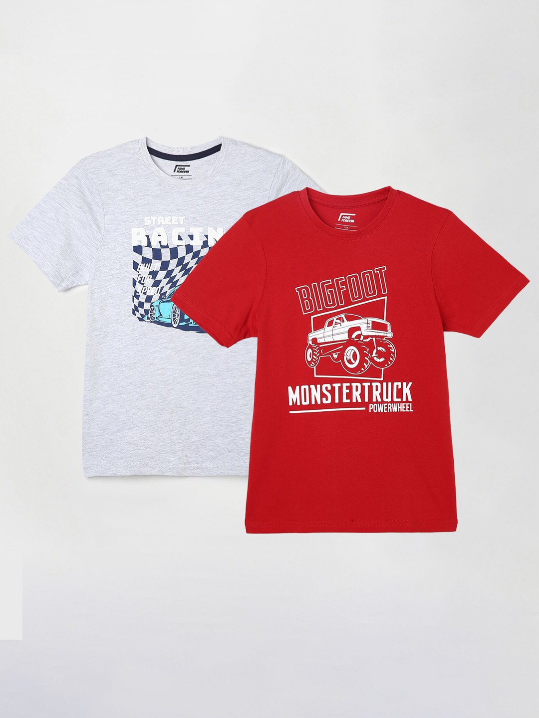 

Fame Forever by Lifestyle Boys Pack Of 2 Printed Pure Cotton T-Shirts, Red