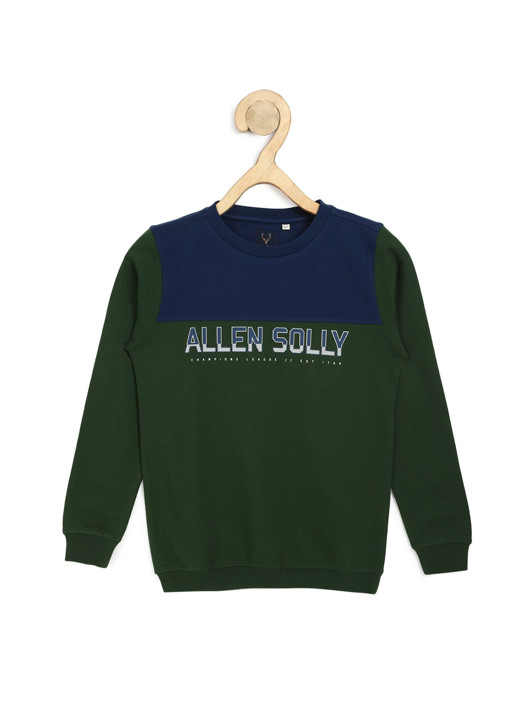 

Allen Solly Junior Boys Typography Printed Pure Cotton Sweatshirt, Green