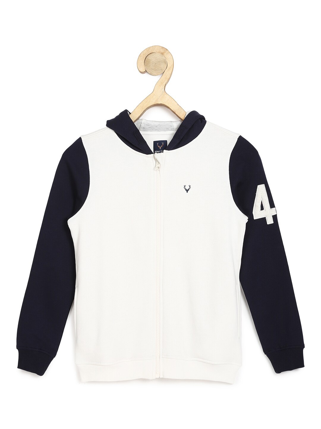 

Allen Solly Junior Boys Colourblocked Hooded Pure Cotton Sweatshirt, White