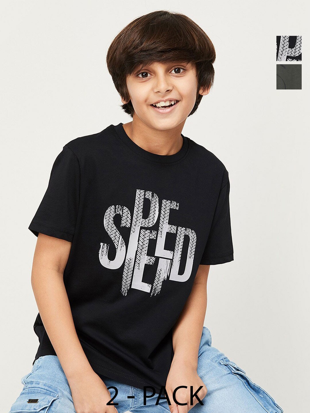 

Fame Forever by Lifestyle Boys Pack Of 2 Printed Pure Cotton T-Shirts, Black
