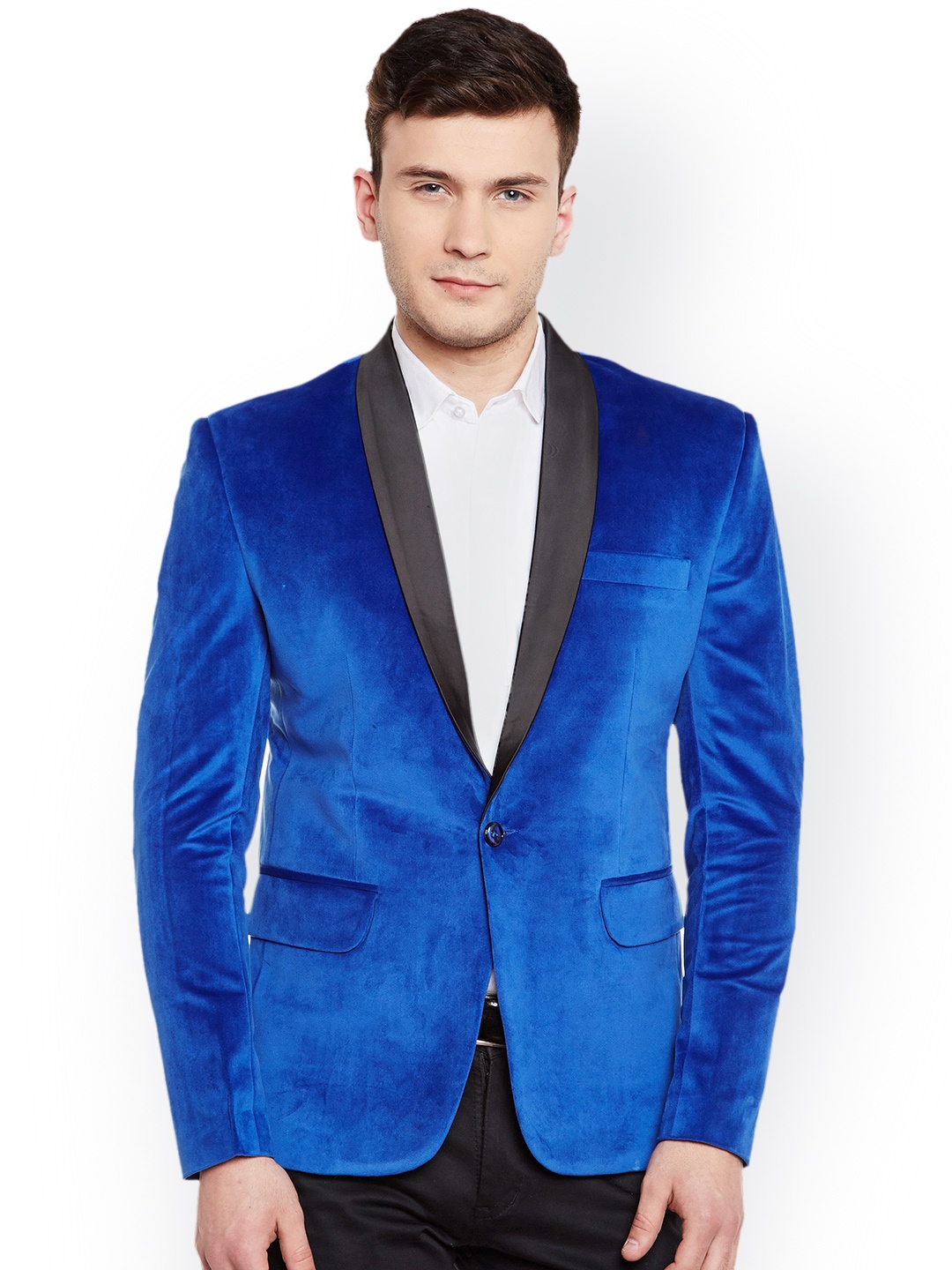 

Wintage Blue Single-Breasted Tailored Fit Party Blazer