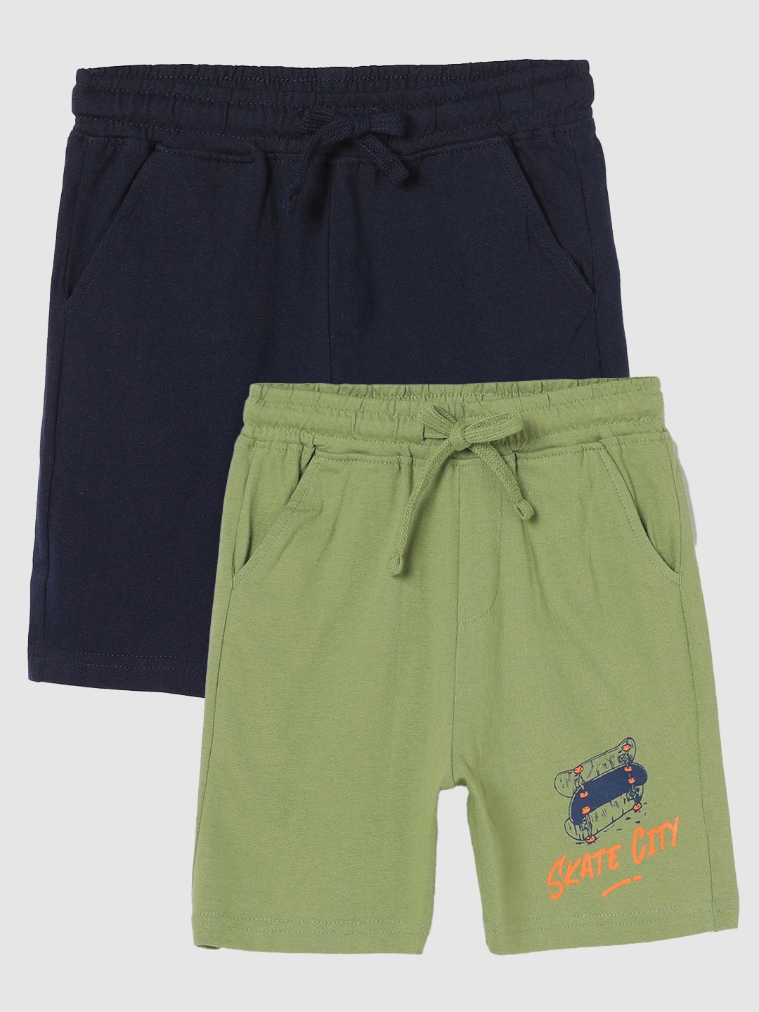 

Fame Forever by Lifestyle Boys Pack Of 2 Cotton Shorts, Olive